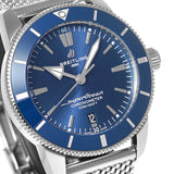 Breitling Superocean Heritage B20 Automatic 44 Blue Dial Silver Mesh Bracelet Watch for Men - AB2030161C1A1 Authentic Buy Shop Now