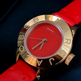 Marc Jacobs Blade Red Dial Red Leather Strap Watch for Women - MBM1210 Authentic Buy Shop Now