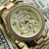 Michael Kors Runway Gold Dial Gold Steel Strap Watch for Women - MK5575 Authentic Buy Shop Now