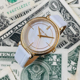 Michael Kors Cinthia Mother of Pearl Dial White Leather Strap Watch for Women - MK2662 Authentic Buy Shop Now