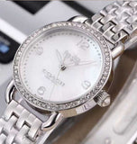 Coach Delancey Mother of Pearl Dial Silver Steel Strap Watch for Women - 14502477 Authentic Buy Shop Now