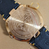 Versace V Metal Icon Black Dial Black Leather Strap Watch For Men - VQL020015 Authentic Buy Shop Now