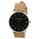 Coach Charles Black Dial Brown Leather Strap Watch for Men - 14602155 Authentic Buy Shop Now
