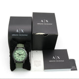 Armani Exchange Banks Chronograph Green Dial Green Leather Strap Watch For Men - AX1725 Authentic Buy Shop Now