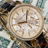 Michael Kors Ritz Gold Dial Two Tone Steel Strap Watch for Women - MK6322 Authentic Buy Shop Now