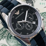 Emporio Armani Sportivo Black Dial Two Tone Ceramic Bracelet Watch For Men - AR5866 Authentic Buy Shop Now