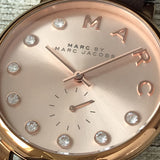 Marc Jacobs Baker Rose Gold Dial Grey Leather Strap Watch for Women - MBM1400 Authentic Buy Shop Now