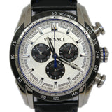 Versace V-Ray Quartz Silver Dial Black Leather Strap Watch for Men - VDB010014 Authentic Buy Shop Now