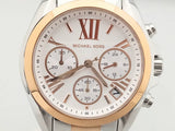 Michael Kors Bradshaw Chronograph White Dial Two Tone Steel Strap Watch For Women - MK7258 Authentic Buy Shop Now