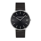 Coach Charles Black Dial Black Leather Strap Watch for Men - 14602149 Authentic Buy Shop Now