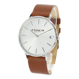 Coach Charles Silver Dial Brown Leather Strap Watch for Men - 14602152 Authentic Buy Shop Now