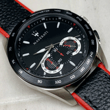 Maserati Traguardo Black Dial Black Leather Strap Watch For Men - R8871612028 Authentic Buy Shop Now