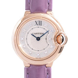Cartier Ballon Bleu Diamonds White Dial Pink Leather Strap Watch for Women - WE902050 Authentic Buy Shop Now