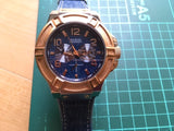 Guess Rigor Analog Blue Dial Blue Denim Strap Watch For Men - W0040G6 Authentic Buy Shop Now