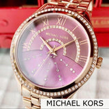 Michael Kors Lauryn Pink Dial Rose Gold Steel Strap Watch for Women - MK3722 Authentic Buy Shop Now