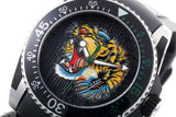 Gucci Dive Tiger Black Dial Black Rubber Strap Watch For Men - YA136318 Authentic Buy Shop Now
