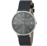Coach Charles Black Dial Black Leather Strap Watch for Men - 14602157 Authentic Buy Shop Now