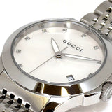 Gucci G Timeless Diamonds Mother of Pearl Dial Silver Steel Strap Watch For Women - YA126504 Authentic Buy Shop Now
