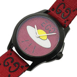Gucci G Timeless Ghost Red Dial Red Leather Strap Watch For Men - YA1264023 Authentic Buy Shop Now