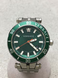 Versace Greca Sport Quartz Green Dial Silver Steel Strap Watch For Men - VEZ300421 Authentic Buy Shop Now