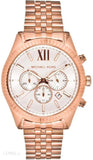 Michael Kors Lexington Chronograph White Dial Rose Gold Steel Strap Watch For Women - MK8313 Authentic Buy Shop Now