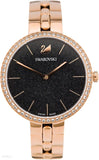 Swarovski Cosmopolitan Black Dial Rose Gold Steel Strap Watch for Women - 5517797 Authentic Buy Shop Now