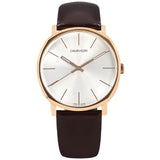Calvin Klein Posh Silver Dial Brown Leather Strap Watch for Men - K8Q316G6 Authentic Buy Shop Now