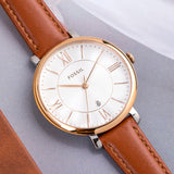 Fossil Jacqueline White Dial Brown Leather Strap Watch for Women - ES3842 Authentic Buy Shop Now