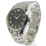 Emporio Armani Valente Black Dial Silver Steel Strap Watch For Men - AR0680 Authentic Buy Shop Now