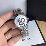 Gucci G Timeless Silver Dial Silver Steel Strap Watch For Women - YA1264076 Authentic Buy Shop Now