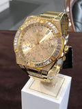 Guess Zeus Diamonds Gold Dial Gold Steel Strap Watch for Men - GW0209G2 Authentic Buy Shop Now