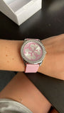 Guess G-Twist Diamonds Silver Dial Pink Rubber Strap Watch for Women - W1240L1 Authentic Buy Shop Now