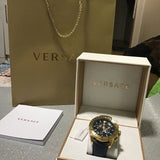 Versace Casual Chronograph Blue Dial Blue Leather Strap Watch for Men - VERG004-18 Authentic Buy Shop Now