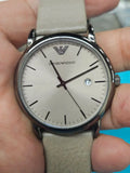 Emporio Armani Luigi Beige Dial Beige Leather Strap Watch for Men - AR11116 Authentic Buy Shop Now