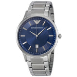 Emporio Armani Renato Blue Dial Silver Steel Strap Watch For Men - AR2477 Authentic Buy Shop Now