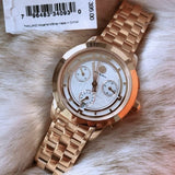 Tory Burch Classic Chronograph White Dial Rose Gold Steel Strap Watch for Women - TBW1033 Authentic Buy Shop Now
