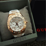 Guess Luna Diamonds White Dial White Rubber Strap Watch for Women - W0653L4 Authentic Buy Shop Now
