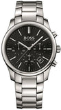 Hugo Boss Commander Black Dial Silver Steel Strap Watch for Men - 1513433 Authentic Buy Shop Now