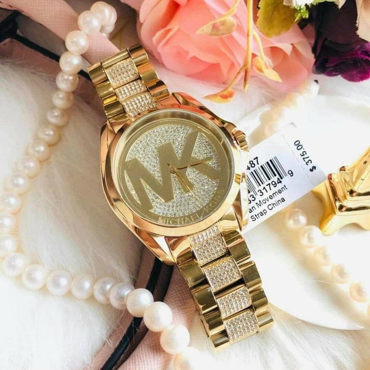 Michael Kors Bradshaw Gold Dial Gold Steel Strap Watch for Women - MK6487 Authentic Buy Shop Now