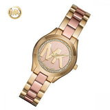 Michael Kors Mini Slim Runway Rose Gold Dial Two Tone Steel Strap Watch for Women - MK3650 Authentic Buy Shop Now