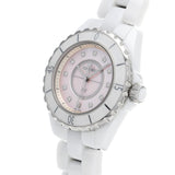 Chanel J12 Quartz Diamonds Pink Dial White Steel Strap Watch for Women - J12 H5513 Authentic Buy Shop Now