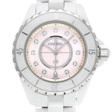 Chanel J12 Quartz Diamonds Pink Dial White Steel Strap Watch for Women - J12 H5513 Authentic Buy Shop Now