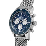 Breitling Superocean Heritage B01 Chronograph 44 Blue Dial Silver Mesh Bracelet Watch for Men - AB0162161C1A1 Authentic Buy Shop Now