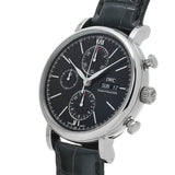 IWC Portofino Chronograph Black Dial Black Leather Strap Watch for Men - IW391029 Authentic Buy Shop Now