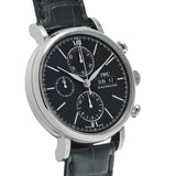 IWC Portofino Chronograph Black Dial Black Leather Strap Watch for Men - IW391029 Authentic Buy Shop Now