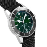 Breitling Superocean Heritage B20 Automatic 42 Green Dial Black Mesh Bracelet Watch for Women - AB2010121L1S1 Authentic Buy Shop Now