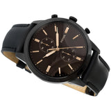 Fossil Goodwin Chronograph Black Dial Black Leather Strap Watch for Men - FS5585 Authentic Buy Shop Now