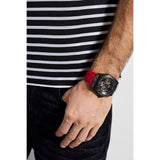 Guess Legacy Black Dial Red Silicone Strap Watch for Men - W1049G6 Authentic Buy Shop Now