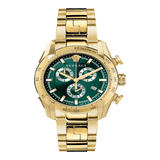 Versace V-Ray Chronograph Quartz Green Dial Gold Steel Strap Watch For Men - VE2I00621 Authentic Buy Shop Now