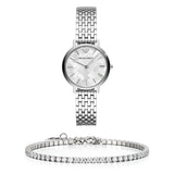 Emporio Armani Mother of Pearl Dial Silver Steel Strap Watch For Women - AR11112 Authentic Buy Shop Now